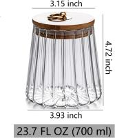 Tarros de Vidrio para Café, Frutos SECOS, receptáculo hermético, receptáculo decorativo con tapa de bambúr (22onzas) - details 0