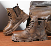 Botas De Trabajo Para Hombre Coreanas Contraídas Y Transpirables De Cuatro Estaciones Suela Suave Antideslizante Para Exteriores Botas De Piel PU De Alta Comodidad Y Moda - details 15