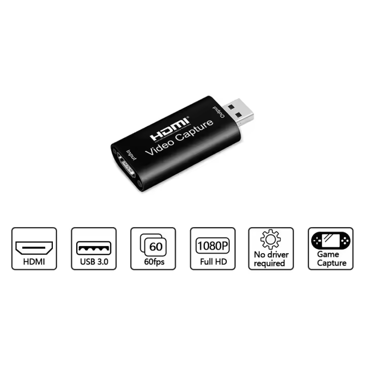 proAMEDEN Capturadora De Video, HDMI a USB 3.0 Vídeo Game Capture 1080P 30FPS, Transmisión en Vivo de Transmisión de Vídeo para Juegos, Transmisión, Enseñanza, Videoconferencia, e.t.c - 1