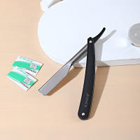 Juego Profesional De Afilador Para Hombres Con 2 Hojas Doble Corte Negro Y Blanco Acero Inoxidable Barbador De Cuchilla Recta - details 2