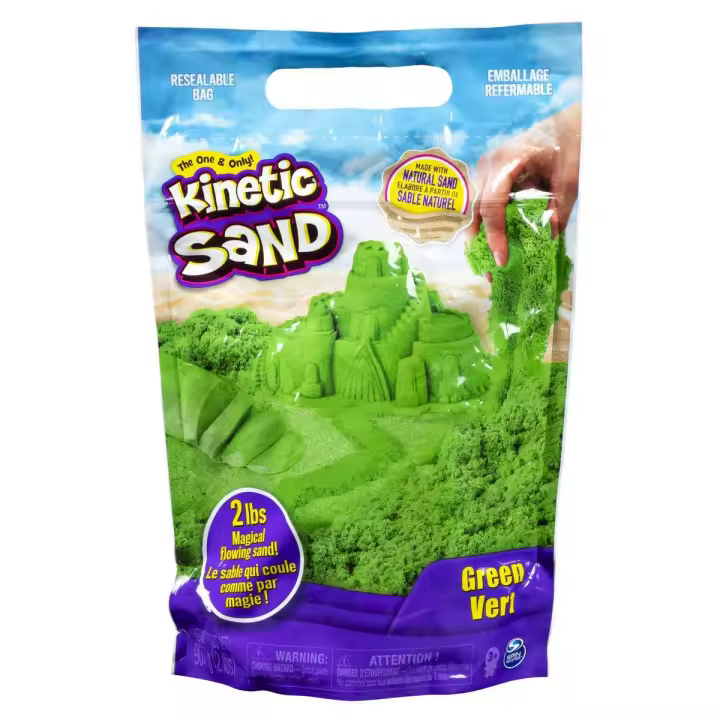 SPIN MASTER - KINETIC SAND - 907 g de Arena Mágica Verde para Mezclar, Moldear y Crear - Kit Manualidades Niños - 6061463 - Juguetes Niños 3 Años + - 1