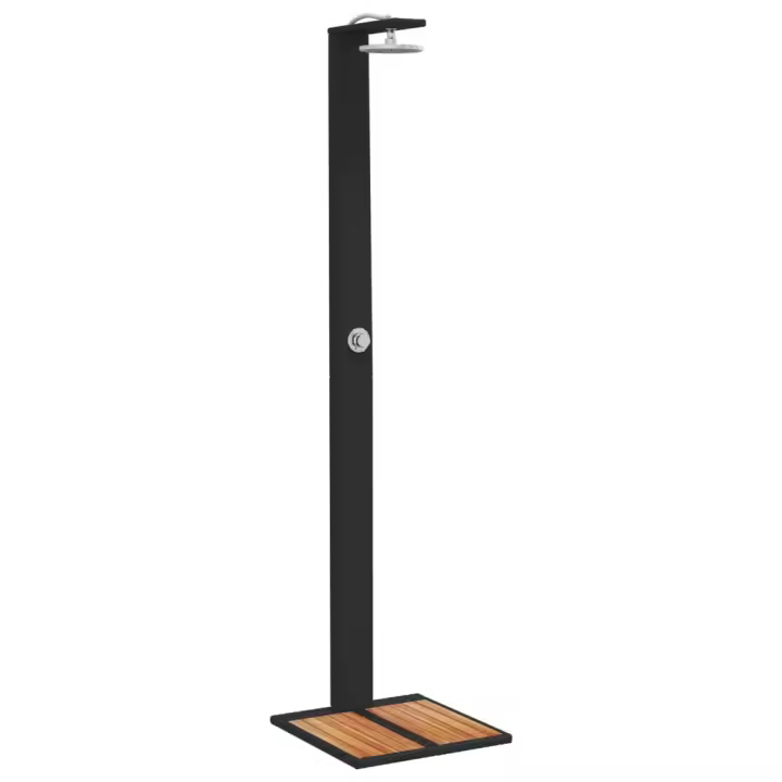 vidaXL Ducha de Exterior para Piscina Mueble Ratán PE y Madera Acacia Color Beige,  Gris,  Negro y mas - 1
