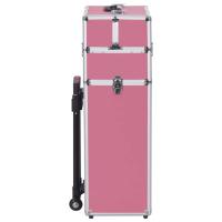 vidaXL Maletín trolley de maquillaje de aluminio rosa - details 2