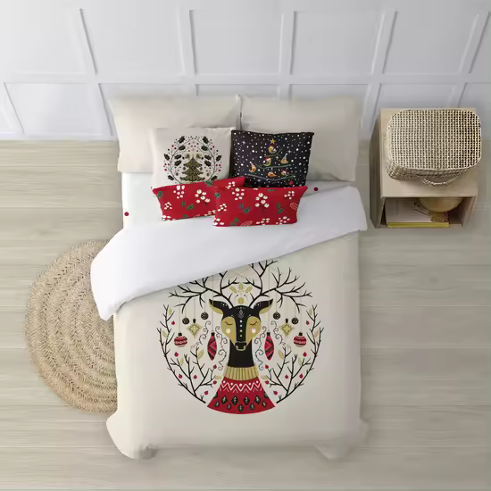 BL BELUM - Funda nórdica navidad 50% algodón - 50% poliéster- Funda nórdica con botones Laponia 2 - Funda Nórdica Extrasuave - Funda Nórdica 100% Made in Spain - 1