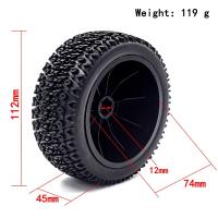 4pcs Neumáticos De Camión De Pista Corta 112mm 1/10 Con Rueda Y Hex 12mm Para Slash Arrma Senton HuanQi 727 Vkar 10sc Hpi Coche RC - details 0