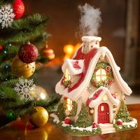 Casa De Navidad Con Luces LED Decoración De Villaje Navideño Figura De Resina Estilo Clásico Posmoderno Adorno De Fiesta - details 6