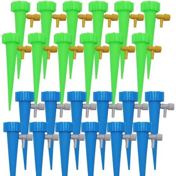 Kit de goteo de 24 piezas con válvulas reguladoras - Riego automático para jardín, hogar, interior y exterior - 1