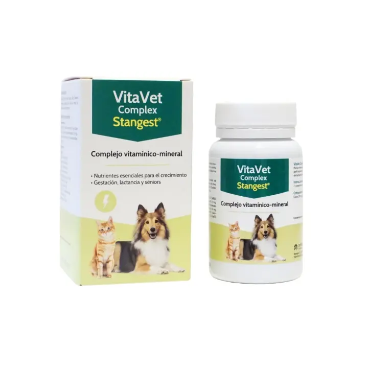 STANGEST - Vitavet Complex (60 Comprimidos) - Alimento Complementario Multivitamínico Reforzado con Minerales y Oligoelementos para Perros y Gatos - 1