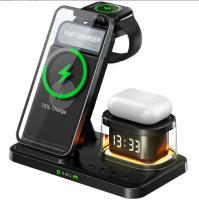 Cargador ligero plegable 5 en 1 with Luz Nocturna Reloj transparente para dispositivo Apple Para iPhone 16 15 14 12 11 Pro Max Apple Watch Series AirPods Para Apple Watch Para Airpods - details 5