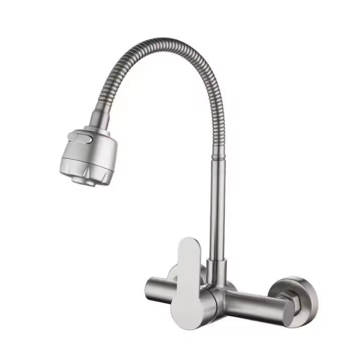 304 de Maple inoxidable en la comparación Grifo de La Cocina Gran Curva en la comparación Balcón dos lavabo de Agua Caliente y fría Grifo Distancia entre metros 15cm - 1