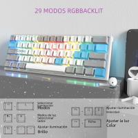 Teclado Mecánico De Juegos AULA F3261 RGB Efecto USB Mini 61 Teclas Switch Rojo Cable Separado Desmontable Para Mac Windows - details 2