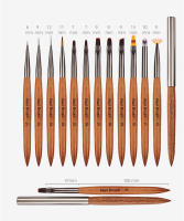 Set De Pinceles Para Arte De Uñas 12pcs Línea De Uñas Pincel Para Dibujar Acrílico UV Gel Ombre Herramienta De Manicura Pincel De Uñas - details 9