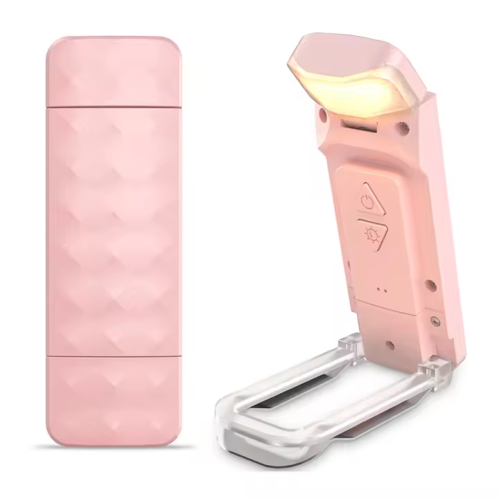 Lámpara De Lectura Recargable Con Timer Luz Portátil Para Libros En Cama LED Con 3 Temperaturas Y 5 Niveles De Brillo Clip Bookmark - 1