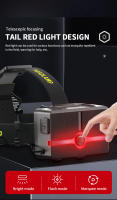 Linterna Frontal LED XHP360 De Alta Potencia Con Zoom Y Rotación Sensible 90° USB Recargable Luz De Camping Con Bank De Energía - details 8