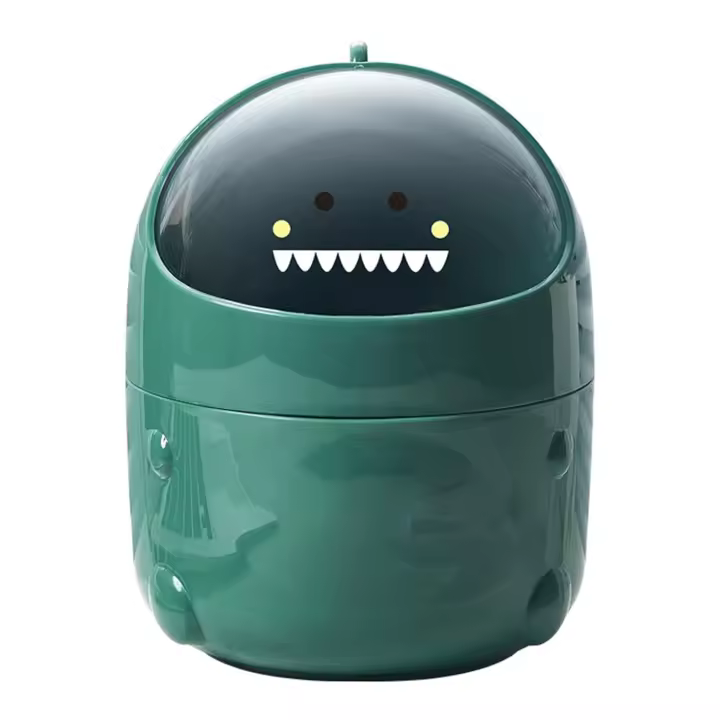 Mini pequeño con tapa, baño, oficina, para baño, cocina, oficina, cubo de basura portátil, bonito estilo rtoon - 1