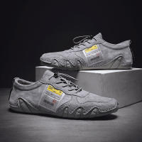 Zapatos Casuales Para Hombre CLOHOO De Cuero Genuino Ligeros Antideslizantes Para Exterior Caminar Conducir Sin Tacón - details 5