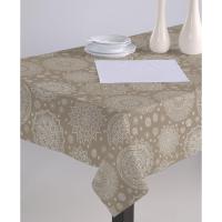 Mantel Hulehule Tex - Estampado Mandalas Beige Tela Resinada Anti manchas Impermeable - Tamaños Variados - details 0