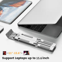 Soporte De Aleación De Aluminio Para Portátil Ajustable Plegable Portátil Para Computadora Bracket De Elevación Y Enfriamiento Antideslizante - details 0