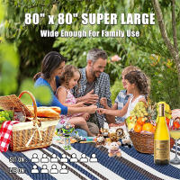 Manta De Picnic Extra Grande 80"x 80" Impermeable Y Plegable Para 8 Adultos Ideal Para Playa Camping Parque Hierba Interiores - details 18