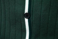 Cárdigan de otoño e invierno para hombre, suéter de manga larga con cuello en V, Chaqueta de punto con ribete de color contrastante a la moda, novedad de 2024 - details 8