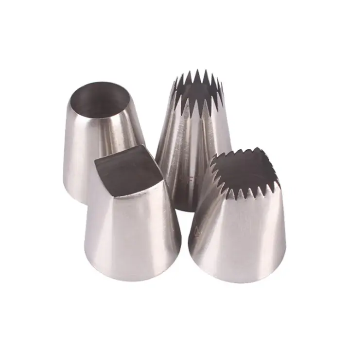 Juego de boquillas decoradas para pasteles, boquilla para tuberías de acero inoxidable, consejos para decoración de pasteles DIY, 4 Uds. - 1