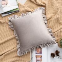Funda de cojín con volantes para sofá, cojín de encaje de terciopelo holandés - details 6