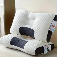 2 Piece Adjustable Ergonomic Neck Pillow - Soft Knit, Modern Design, Zipper Closure, Premium Polyester Filling, Removable Pillowcase, Sleep Comfort, Sleep Comfort | Modern Pillow Design | Zippered Pillowcase - details 4