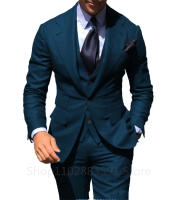 Traje De Novio Elegante 2024 Para Hombres Ajustado Tuxedo De Novios Conjunto Formal De Negocios (Chaleco+Pantalones+Chaqueta) Material COTON Polyester Origin China - details 8