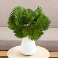 Abanico De Palma Grande Con Fibras De Lluvia De Tortuga Y Hojas Tropicales Artificiales Decoración Para Hogar Y Jardín Accesorios De Fiesta DIY Para Bodas Y Navidad - details 2