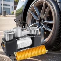 Compresor de Aire Eléctrico 12V 150PSI Doble Cilindro, Inflador Automático con Manómetro, Portátil Metal Resistente para Coche/Moto/SUV Neumáticos - details 5