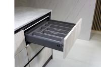 AZERO - Cubertero recortable para cajón de cocina color antracita, para ordenar cubiertos y utensilios de cocina material PVC profundidad de 473mm y altura de 45mm - details 2