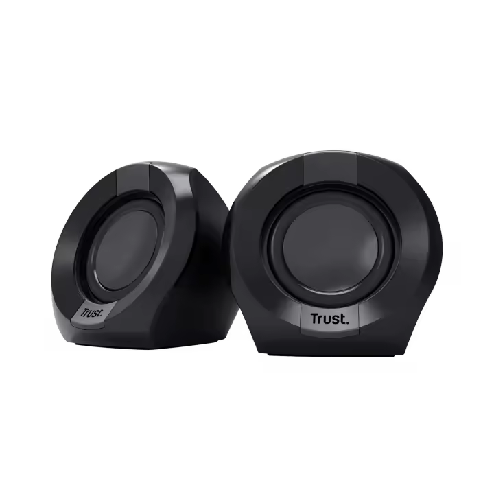 Juego de Altavoces 2.0 Trust Polo, Compactos con Alimentación USB, Sonido Nítido de 8W de Potencia Máxima, Conexión Jack 3.5mm, Diseño Ligero y Espacio Reducido, Control de Volumen Integrado, Ideal para PC y Portátiles, Experiencia de Audio Clara - 1