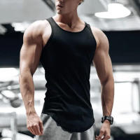 Chaleco Deportivo Para Hombre Verano Transpirable Sin Mangas Cuello Redondo Para Gimnasio Ejercicio Correr Camiseta De Fitness - details 6