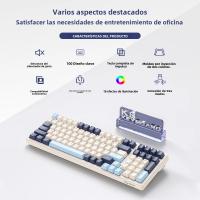 Teclado Mecánico Inalámbrico K8 Para Gaming Con Retroiluminación Hot Swappable Bluetooth 2.4G Y Cable Lineal Rojo Para PS4 PC Win Mac - details 1