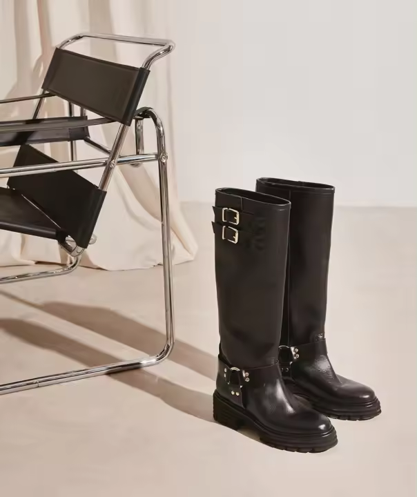 Pedro Miralles Botas estilo biker de piel de color negro modelo KAUNAS en tonos Negros. Hecho a mano en España. - 1