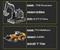 Mini Excavadora De Escala 1:50 HUINA Con Sistemas Hydraulicos Juguete De Construcci\u00f3n Para Niños Regalo De Juguete De Maquinaria De Ingenier\u00eda Para Ni\u00f1os - details 2