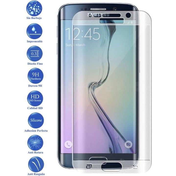 Protector de pantalla compatible con SAMSUNG GALAXY S7 EDGE ⋆ Cristal templado 9H ⋆ Borde TRANSPARENTE ⋆ Diseño curvo ⋆ Protección eficaz y discreta ⋆ Compatible con fundas ⋆ Alta sensibilidad ⋆ Instalación limpia sin burbujas