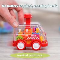 Coche De Juguete Para Bebés Con Engranajes Transparentes Y Fuerza De Arrastre Regalo De Cumpleaños Para Niños Y Niñas Coche De Plástico ABS Sin Batería Colorido - details 3