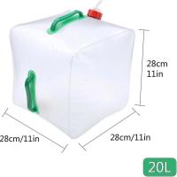 Contenedor de agua plegable de 20 l con grifo, transparente, portátil y plegable, ideal para oficina, camping, jugos y cócteles. - details 0