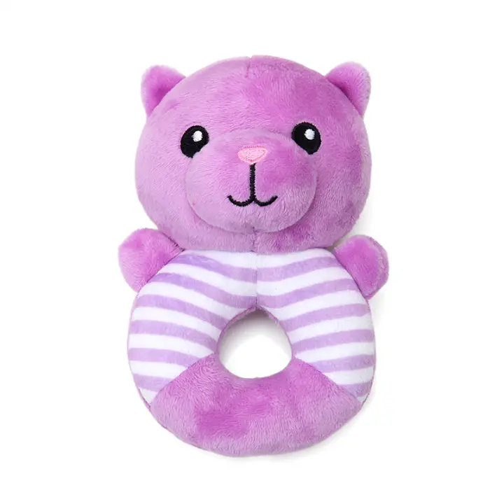 Juguete infantil BB con forma de cachorro, rana, mono y círculo con forma de animal pequeño a rayas de dibujos animados - 1