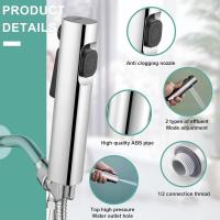 Ducha para Bidé WC - Cabezal de Pulverización Ajustable en ABS con Adaptador G1/2", 2 Funciones de Agua, Chorro Potente Integrado para Mascotas/Limpieza de Pañales/Baño/Rincones del Inodoro - details 1