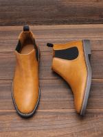 Botas Chelsea Retro Para Hombre 2024 Comodidad Moda Cuero Sintético Botas De Tobillo Encima De La Rodilla Material De Suela TPR - details 16