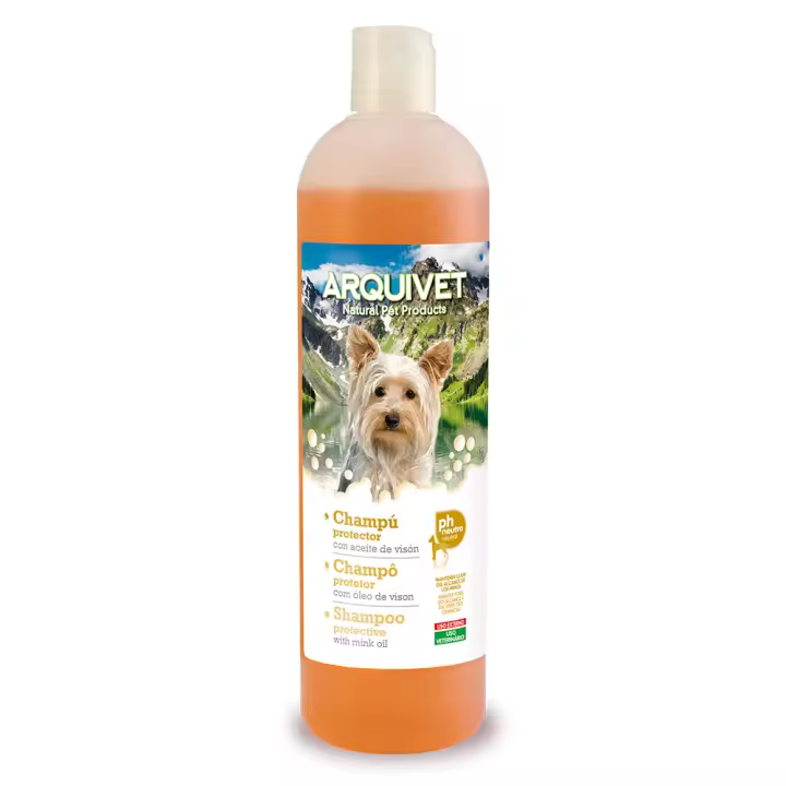 Arquivet Champú Protector con Aceite de Visón 750 Ml para Perros de Pelajes Largos y Colores Rojizos - 1