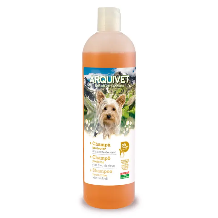 Arquivet Champú Protector con Aceite de Visón 750 Ml para Perros de Pelajes Largos y Colores Rojizos - 1