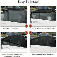 Conjunto De 2 Protecciones Solares Para Coche Con Red De Privacidad Y Mosquitos Con Hebilla - Protección UV Reducción De Calor Y Enhance - details 6