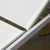 Tumbona de Jardín con cojeo regulable en 5 posiciones Malla metálica Blanco crema170x58x97cmPara Terrazas y balcones - details 1