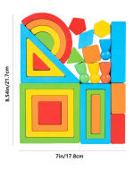 Juguetes Educativos De Madera Arcoíris Bloques De Pila DIY Juego De Rompecabezas De Formas Y Colores Para Niños Desarrollo Cognitivo - details 4