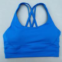 Sudadera Deportiva De Mujer En Color Sólido Con Espalda Cruzada Suave Fitness Yoga Vestido De Gimnasio De Alta Resistencia Con Almohadillas De Pecho Push up - details 11