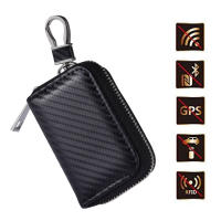 Bolsa De Bloqueo De Señal Para Llaves De Coche PU Cuero Antirrobo Anti-Hackeo Cremallera RFID Shielded Faraday Box Para Auto - details 5