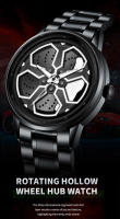 Reloj De Hombre Original Rotativo En Acero Inoxidable Estilo Deportivo Y Moda Negro Resistente Al Agua Y Al Choque Movimiento De Cuarzo Reloj Top Para Hombres - details 0
